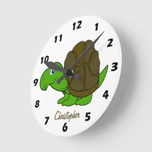 Tortoise Design Personalised Runde Wanduhr (Winkel)