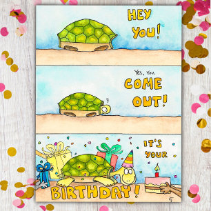 Tortoise Happy Birthday Postcard von Nicole Janes Postkarte