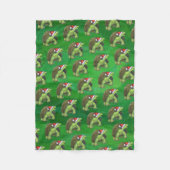 Tortoise in der Weihnachtsmannmütze auf grün Fleecedecke (Vorderseite)