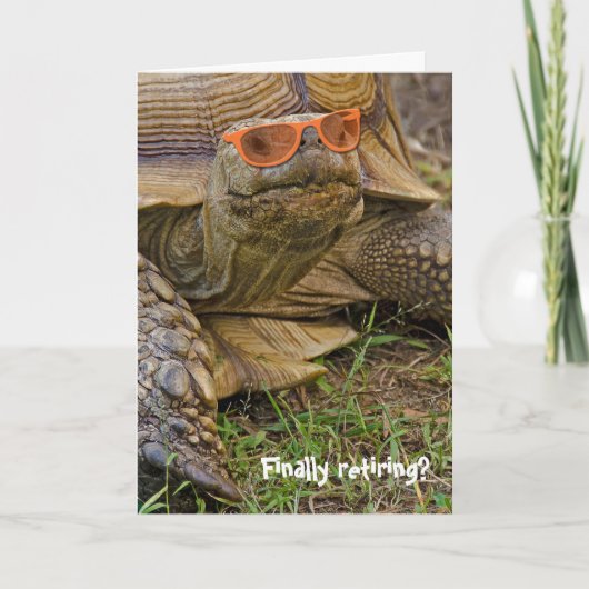 Tortoise in Sonnenbrille für den Ruhestand Karte (Vorderseite)