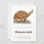Tortoise Minimalist Personalized Birthday Einladung (Vorderseite)