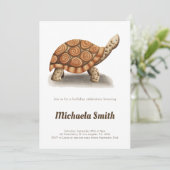 Tortoise Minimalist Personalized Birthday Einladung (Stehend Vorderseite)
