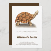 Tortoise Minimalist Personalized Birthday Einladung (Vorne/Hinten)