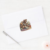 Tortoise mit Teeklattklebern Quadratischer Aufkleber (Umschlag)