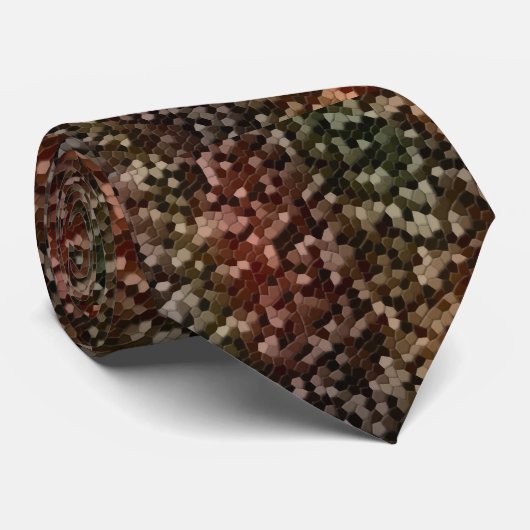 Tortoise Muschel Camouflage Neck Tie Krawatte (Gerollt)