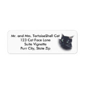 Tortoise Muschel Cat Face Address Labels (Vorne)
