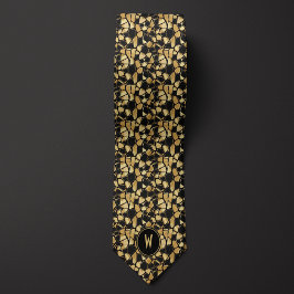 Tortoise Muschel Gold Abstrakt Monogram Neck Tie Krawatte