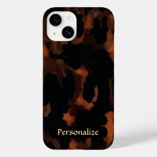 Tortoise Muschel Muster   Brawn Black Elegant Chic Case-Mate iPhone 14 Hülle