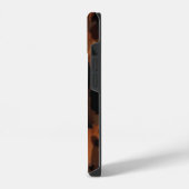 Tortoise Muschel Muster | Brawn Black Elegant Chic iPhone Hülle (Linke Seite)