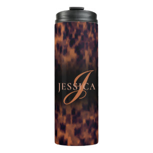 Tortoise-Muschel Muster für die gedruckte Monogra Thermosbecher