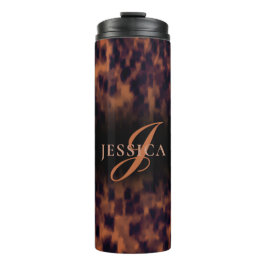 Tortoise-Muschel Muster für die gedruckte Monogram Thermosbecher