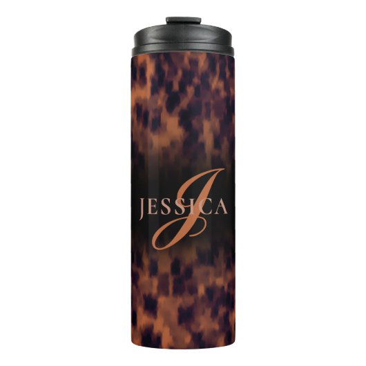 Tortoise-Muschel Muster für die gedruckte Monogram Thermosbecher (Vorderseite)