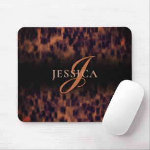 Tortoise Muschel Print Animal Print Monogram Name Mousepad