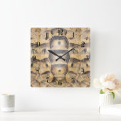 Tortoise-Muschel Quadratische Wanduhr (Zuhause)