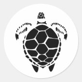 Tortoise Muschel Runder Aufkleber (Vorderseite)