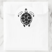 Tortoise Muschel Runder Aufkleber (Tasche)