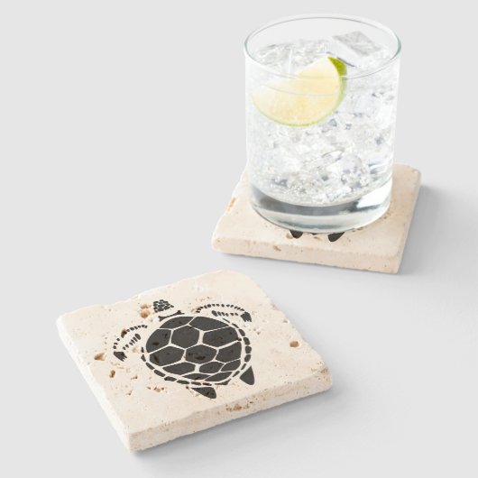 Tortoise Muschel Steinuntersetzer (Seitenansicht)