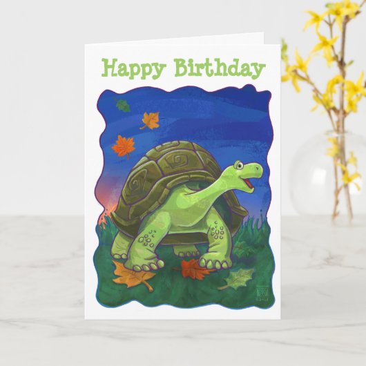 Tortoise Party Center Karte (Gelbe Blume)