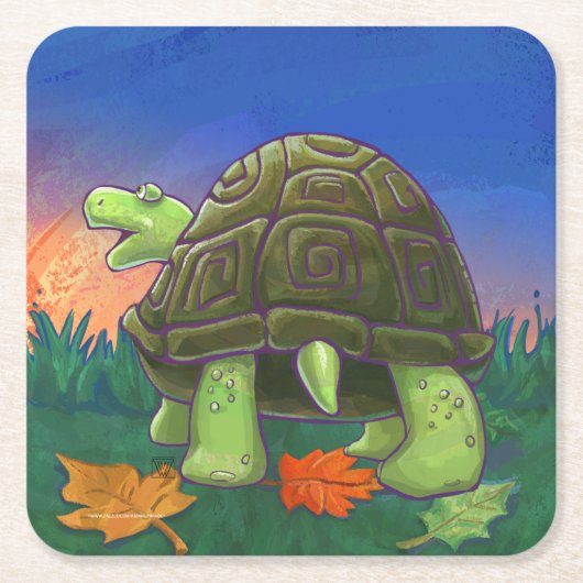 Tortoise Party Center Rechteckiger Pappuntersetzer (Vorderseite)