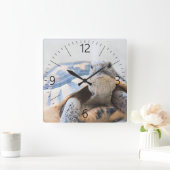 Tortoise Quadratische Wanduhr (Zuhause)