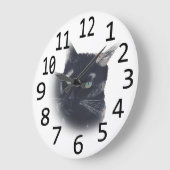 Tortoise Shell Cat Face Head Painting Wall Clocks Große Wanduhr (Winkel)
