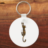 Tortoise Shell Cat Hanging On Funny Tortie Cat Schlüsselanhänger (Vorderseite)