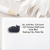 Tortoise Shell Cat Resting Address Labels (Insitu)