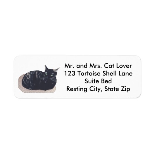 Tortoise Shell Cat Resting Address Labels (Vorne)