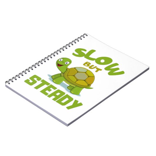 Tortoise Slow aber Steady Notebook Notizblock (Linke Seite)