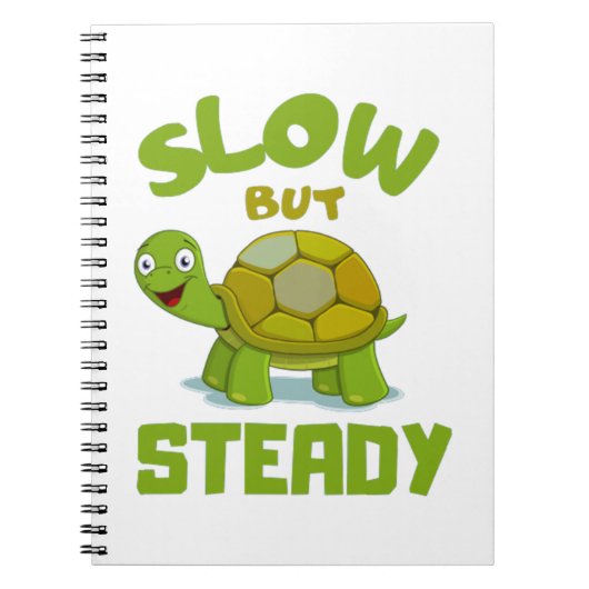 Tortoise Slow aber Steady Notebook Notizblock (Vorderseite)