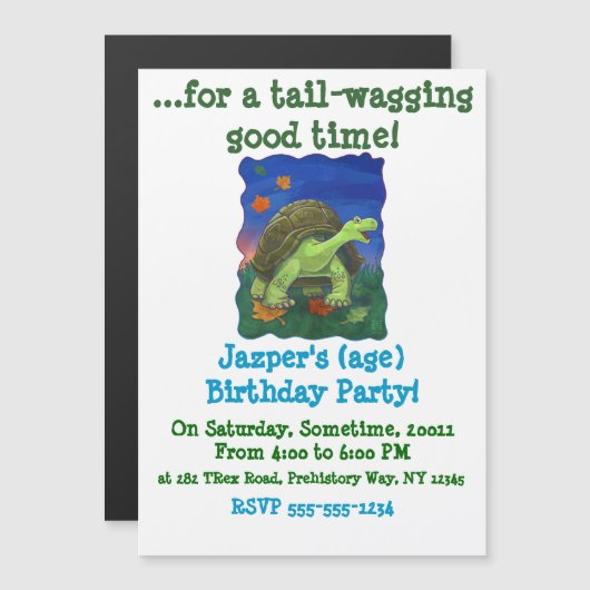 Tortoise Stationery Magneteinladung (Vorne/Hinten)