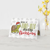 Tortoise Tortally Frohe Weihnachten Karte (Gelbe Blume)