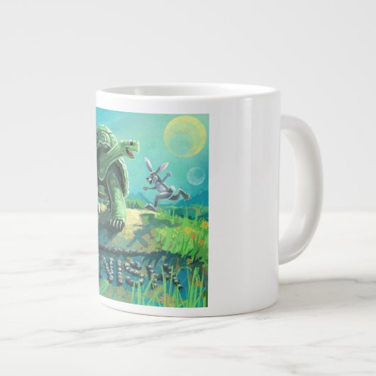 Tortoise und Hare Art Jumbo-Tasse (Vorderseite Rechts)