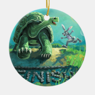 Tortoise und Hare Art Keramikornament