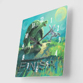 Tortoise und Hare Art Quadratische Wanduhr (Winkel)