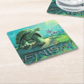 Tortoise und Hare Art Rechteckiger Pappuntersetzer (angewinkelt)