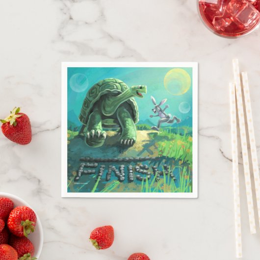 Tortoise und Hare Art Serviette (Beispiel)