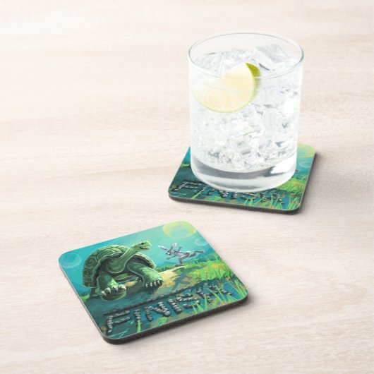 Tortoise und Hare Art Untersetzer (Rechte Seite)