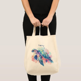 Tortoise und Whale Personalisiert Tragetasche