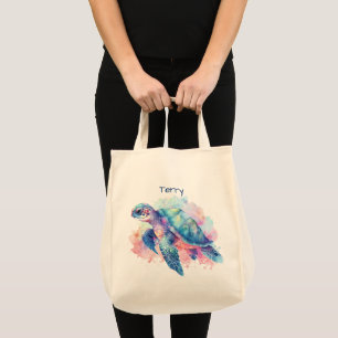 Tortoise und Whale Personalisiert Tragetasche