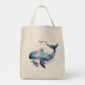 Tortoise und Whale Personalisiert Tragetasche (Rückseite)