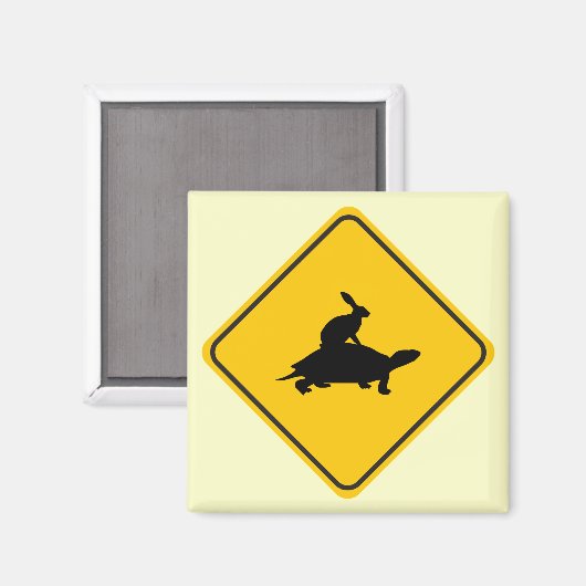 Tortoiseback Hare Crossing Magnet (Vorderseite/Rückseite)
