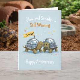Tortoises anniversary Turtle 11th wedding Karte