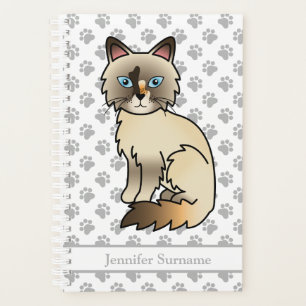 Tortoiseshell Birman / Ragdoll Cat And Paws & Text Planer