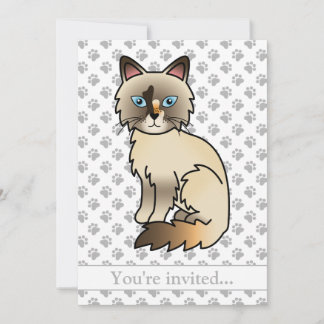 Tortoiseshell Birman/Ragdoll Cat Birthday Party Einladung