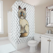 Tortoiseshell Birman / Ragdoll Cat & Paws Duschvorhang (Beispiel)