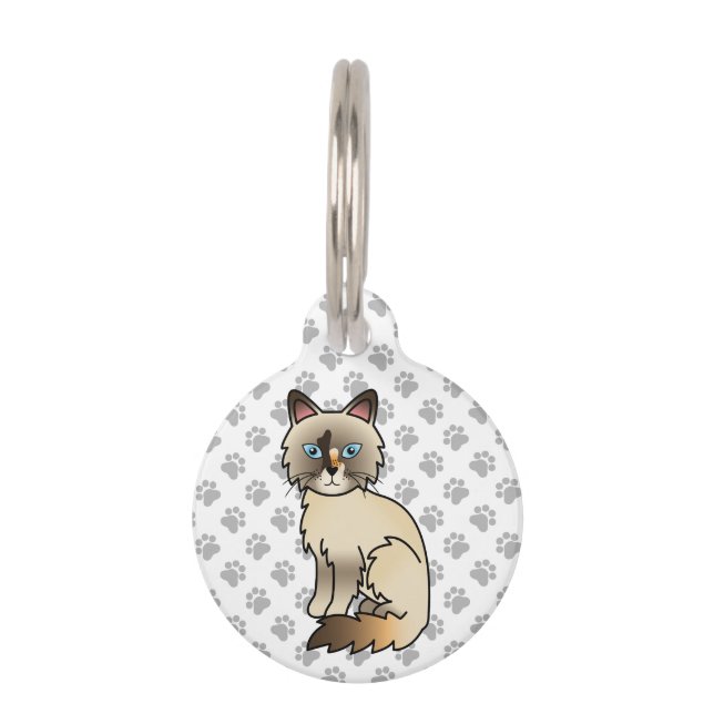 Tortoiseshell Birman / Ragdoll Cat & Pet's Info Haustiermarke (Vorderseite)