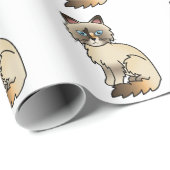 Tortoiseshell Birman / Ragdoll Niedlich Cat Patter Geschenkpapier (Rolleneckpunkt)