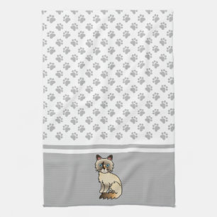 Tortoiseshell Birman / Ragdoll Niedlich Cat & Paws Geschirrtuch