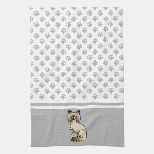Tortoiseshell Birman / Ragdoll Niedlich Cat & Paws Geschirrtuch (Vertikal)
